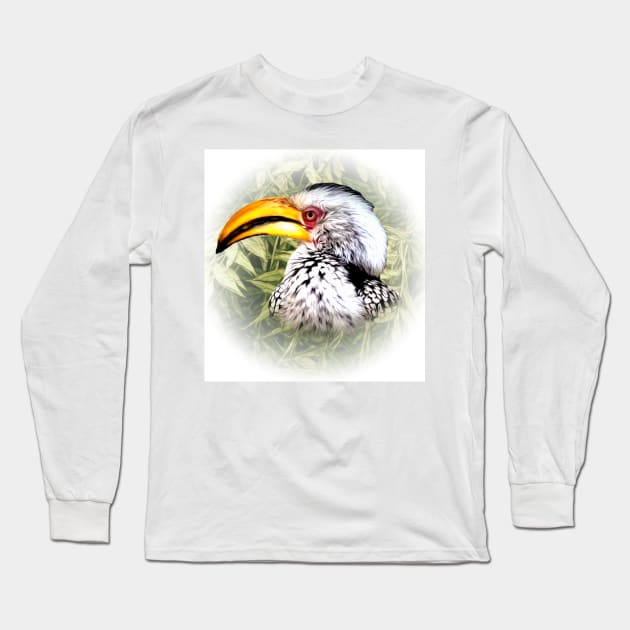 Yellow-billed hornbill Long Sleeve T-Shirt by Guardi